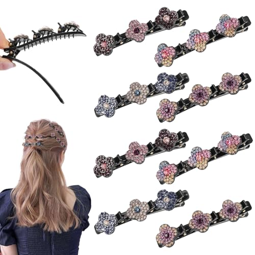 8 Stück Geflochtene Strass Haarspangen, Doppelschicht Mini... - Maison & Cuisine Amazon Allemagne à 1.99€