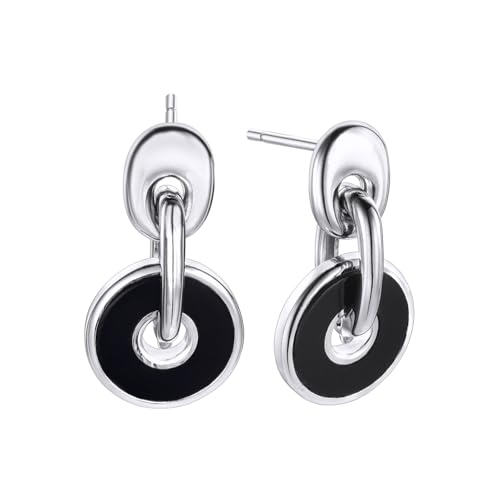 Durán Exquse-Pendientes Balance, onix. Plata - Amazon Espagne à 30.28€