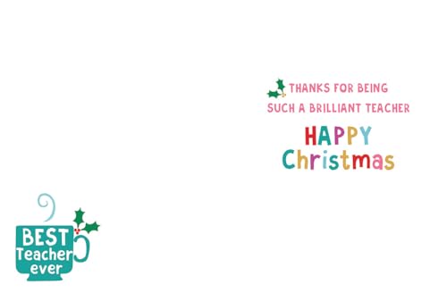 Piccadilly Greetings Christmas Card Thank You Teacher Mug... - Auto & Motorcycle Amazon UK à 1.69€