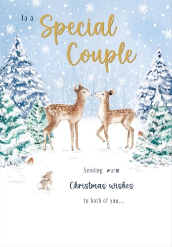 Christmas Card To a Special Couple 2 Deer - 9 x 6 inches... - Auto & Moto en promo à 2.03€