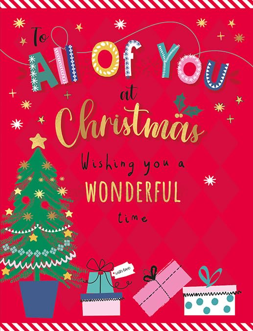 Christmas Card To All Of You Tree & gifts - 8 x 6 inches... - Auto & Moto Amazon Royaume-Uni à 2.14€