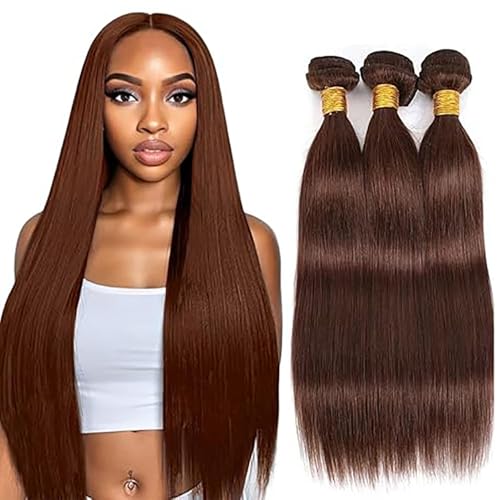 Tuheerst Straight Human Hair Bundles #4 Chocolate Brown... - Beauty & Fragrances Amazon Germany à 54.53€
