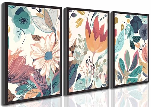3 Pcs Boho Wild Flowers Canvas Wall Art Neutral Watercolor... - Maison & Cuisine en promo à 1.00€