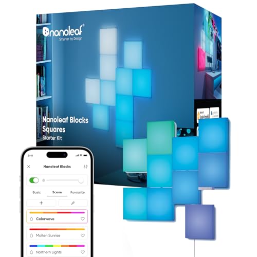 Nanoleaf Blocks Starter Kit | 10 Quadrate RGBW Wandlampen... - Home & Kitchen Amazon Germany à 106.26€