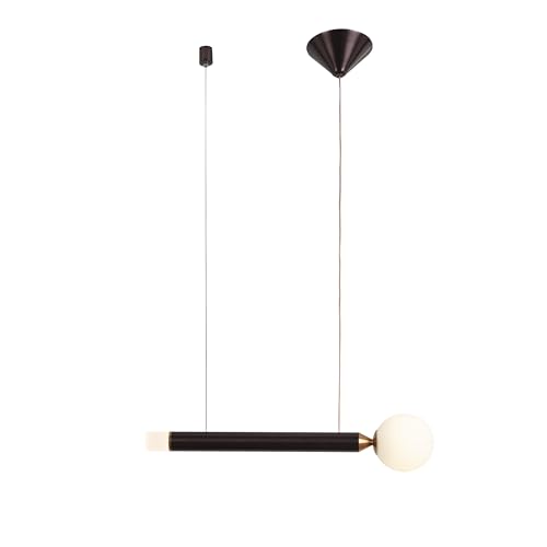 LAMPARA DE TECHO 38X10X120 ALUMINIO MARRON/CRISTAL BLANCO - Maison & Cuisine Amazon Allemagne à 27.34€