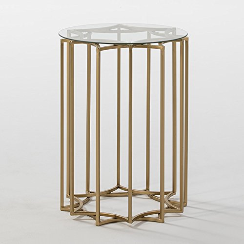 MESA AUXILIAR 46X46X65 CRISTAL/METAL DORADO - Réduction -72% à 94.15€