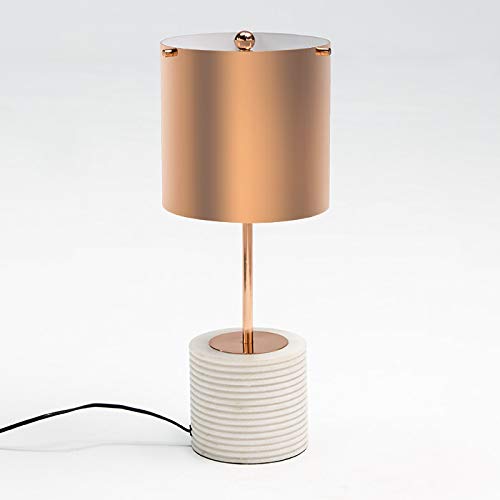 LAMPARA SOBREMESA 14X14X51 MARMOL BLANCO/METAL COBRE CON... - Maison & Cuisine en promo à 139.73€