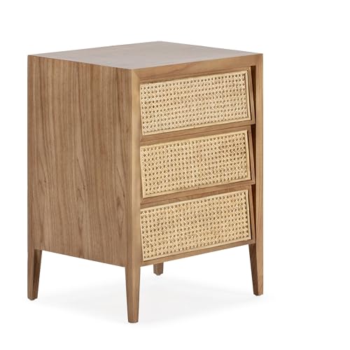 MESITA DE NOCHE 50X40X65 MADERA NATURAL/RATAN NATURAL - Maison & Cuisine Amazon Italie à 220.53€