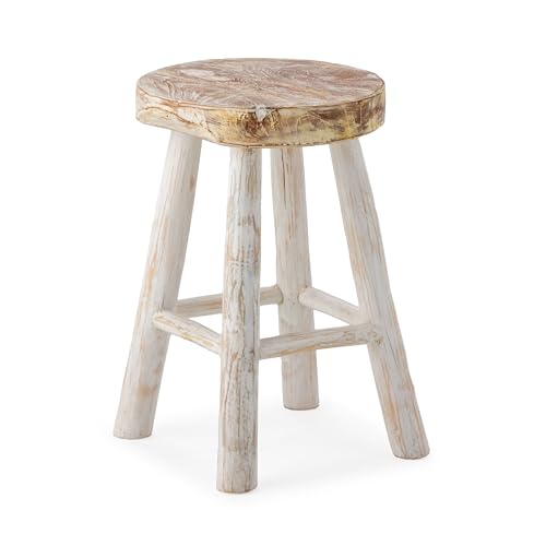 TABURETE 30X30X45 MADERA TECA/BLANCO LAVADO - Amazon Germany à 30.95€