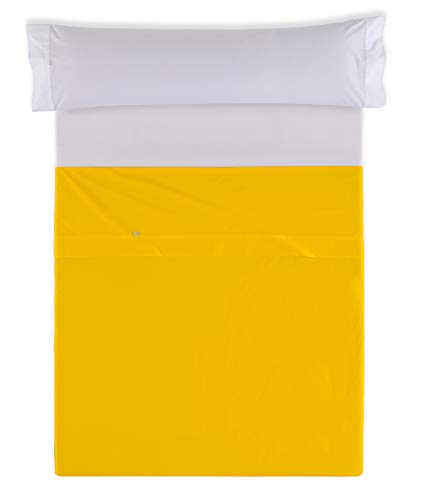 Sábana SABANA ENCIMERA color mostaza Cama de 200 50%... - Deal du jour à 12.20€