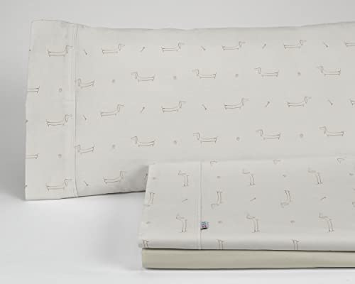 Juego de sábanas Cuca color piedra. Cama de 90 cm. 3 piezas - Jouets & Jeux en promo à 10.17€