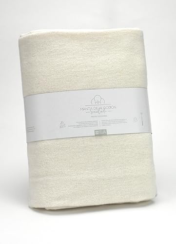 Mantita de algodón reciclado Lares crema - Amazon Espagne à 16.50€