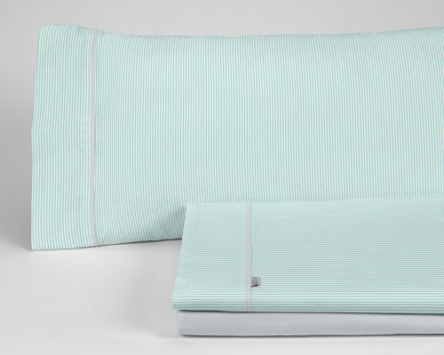 Juego de sábanas Greta color aqua Cama de 150 (4 piezas)... - High-Tech & Électronique Amazon Italie à 23.37€