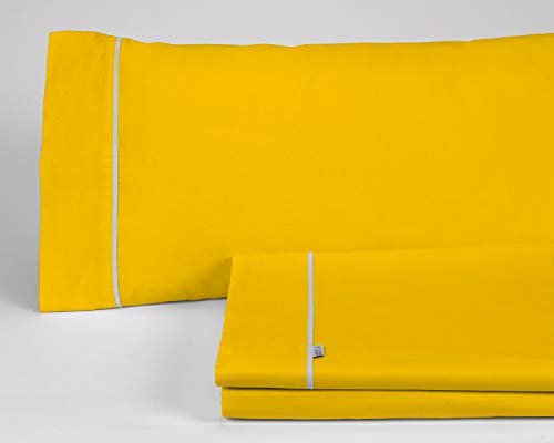 Juego de sábanas liso color mostaza - Cama de 105 (3... - High-Tech & Électronique Amazon Espagne à 20.71€