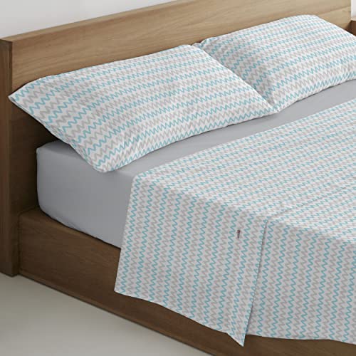 Juego de sábanas Cloe color azul. Cama de 200 cm. 4 piezas - Maison & Cuisine Amazon Allemagne à 15.83€