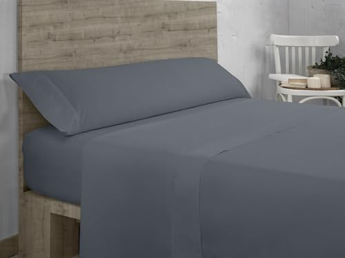 Juego de sábanas de algodón orgánico color ceniza. Acabado... - Jouets & Jeux en promo à 28.74€