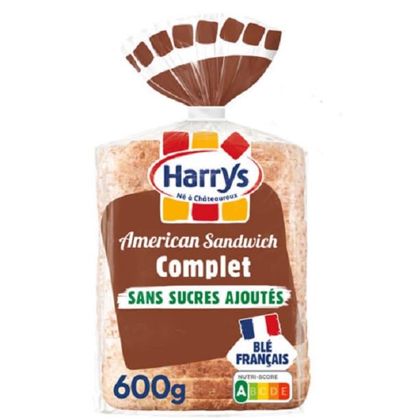 HARRYS American Sandwich Pain de mie complet sans sucres... - Épicerie Amazon France à 2.19€
