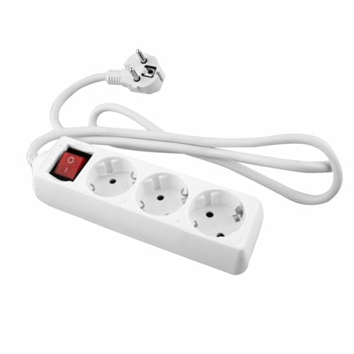 Weiße Basis mit 3 Steckdosen und 5 m langem internem Kabel... - Amazon Germany à 17.13€