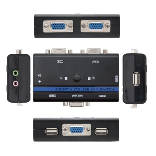 KVM Switch VGA USB 1U para 2 PCs con cables, permite... - High-Tech & Électronique en promo à 19.02€