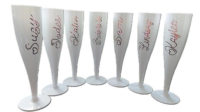 Personalised Plastic Glass, White Champagne Flute, 175ml... - Bébé & Puériculture Amazon Royaume-Uni à 0.99€