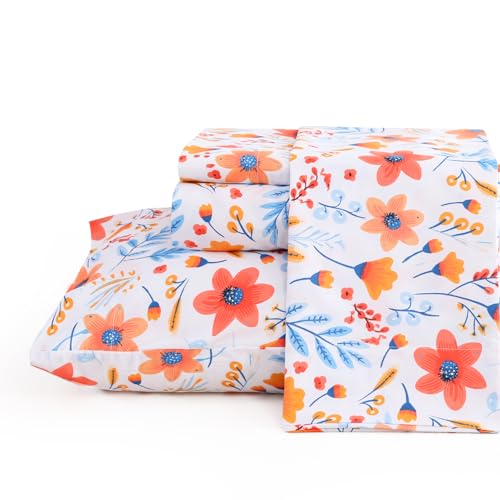 JSD Bettwäsche-Set mit Blumenmuster, Queen-Size, 4-teilig... - Maison & Cuisine Amazon Allemagne à 13.19€