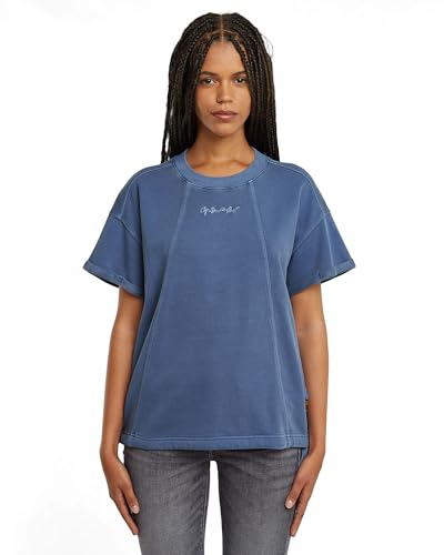 G-STAR Overdyed Seam Details SS SW Wmn Felpa, Blu (Mid Blue... - Amazon Italie à 23.18€