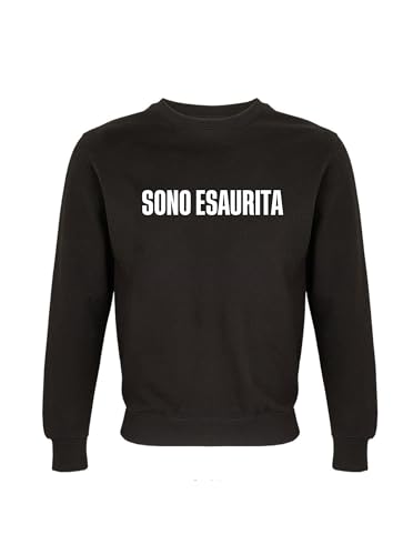 All You Can Tee Ali Mami, Felpa Girocollo ESAURITA, Black, L - Amazon Italy à 11.12€
