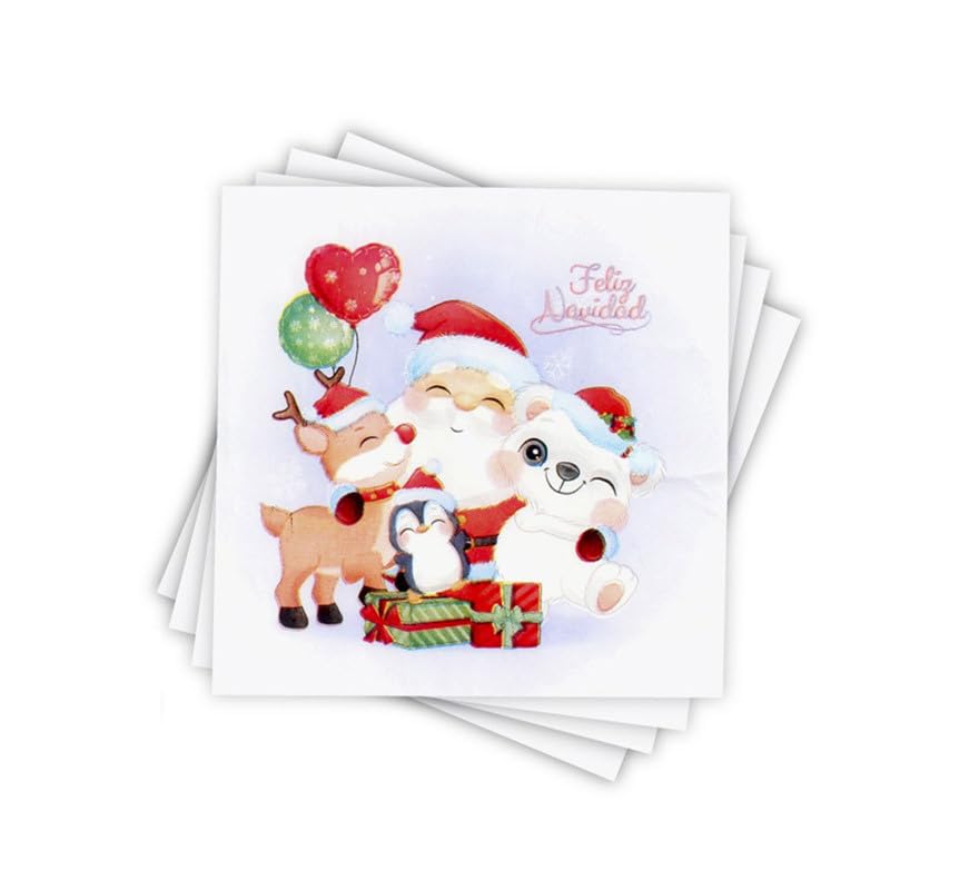 Partilandia 12 Servilletas de papel para Navidad de Papá... - Épicerie Amazon Espagne à 2.03€