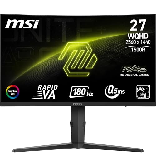 MSI MAG 275CQRF QD E2 Écran Gaming incurvé 27" WQHD - Dalle... en promo à 180,61€ (-30%) sur Amazon FR