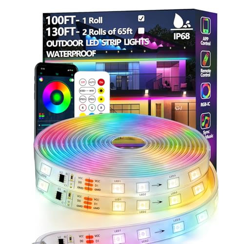 Bande LED d'extérieur IP68 étanche RGB + IC avec... - Garden & Outdoor Amazon France à 44.21€