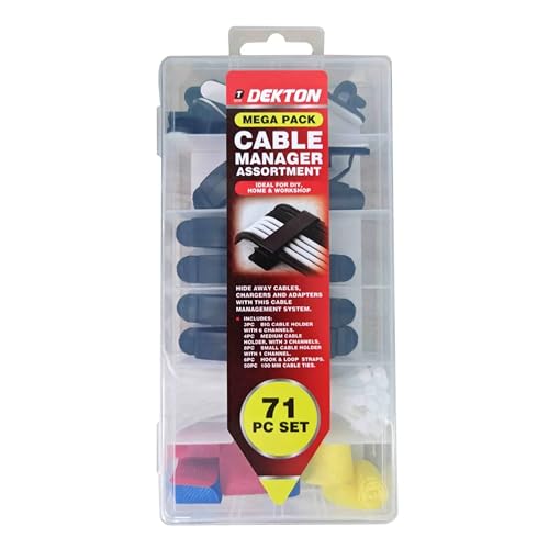Dekton 71 PC Cable Manager Set- Complete Cable Management... - Maison & Cuisine Amazon Royaume-Uni à 3.34€
