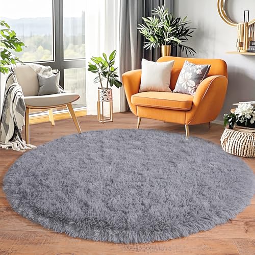 BSGIFT Tapis Rond 120 cm, Tapis Poil Long Moelleux pour... - Maison & Cuisine en promo à 23.16€