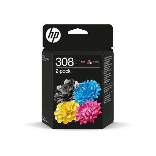 HP 308 Pack de 2 Cartouches d’Encre Authentiques Noir/Trois... - Auto & Moto Amazon France à 34.99€