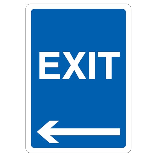 V Safety Exit - Blue Arrow Left 210 x 297 mm (A4) - 2mm... - Home & Kitchen Amazon UK à 3.29€