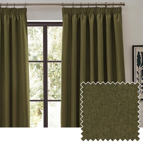 Furn. Cortinas Opacas Plisadas Dawn - Oliva - 229 x 229 cm - Amazon Espagne à 58.70€