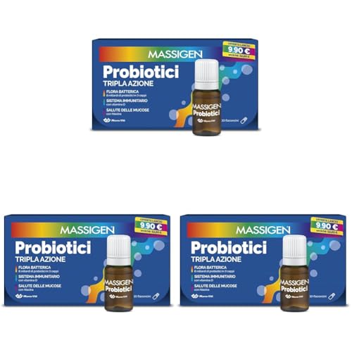 MASSIGEN Probiotici, Liquido (Confezione da 3) - Santé & Bien-être en promo à 16.74€