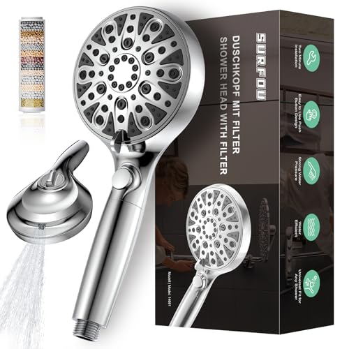 SURFOU Pommeau de Douche avec Filtre, 8+2 Jet Economie... - Deal du jour à 8.58€