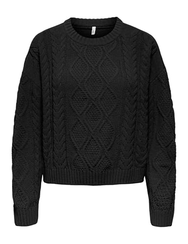 ONLY Onlelly Life LS Cable O-Neck CC Knt, Negro, S para... - Vente Flash Amazon -66%