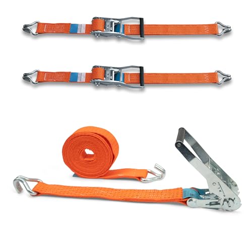 Set di 2 cinghie con cricchetto stabile e gancio profilato... - Auto & Motorcycle Amazon Italy à 39.49€