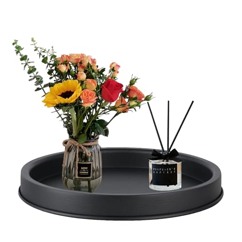 WNYDTSOG Plateau décoratif rond noir, plateau de service en... - Maison & Cuisine en promo à 11.69€