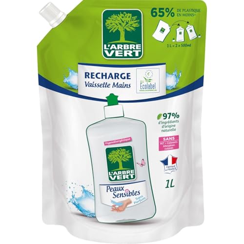 L'Arbre Vert Recharge Liquide Vaisselle Peaux Sensibles... - Sports & Fitness Amazon France à 3.25€