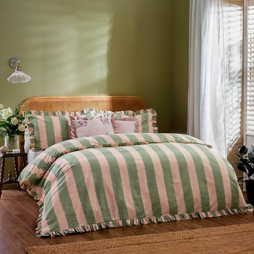 Wylder Birdie Stripe Duvet Cover Set – Reversible Cotton... - Home & Kitchen Amazon UK à 13.99€