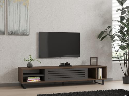 Hanah Home Support TV, mélamine, Noyer Anthracite, Taille... en promo à 72,60€ (-52%) sur Amazon FR