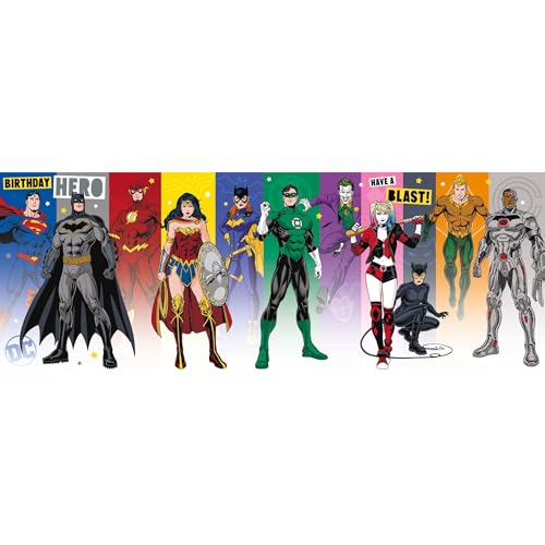 wb - justice league, generic, birthday card - Auto & Moto Amazon Royaume-Uni à 2.12€