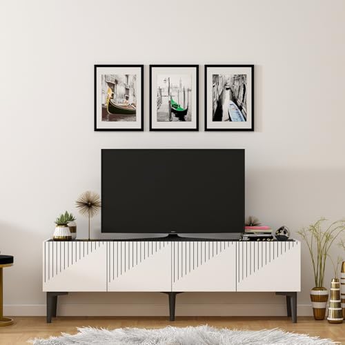 Hanah Home Support TV, mélamine, White Black, Taille Unique - Tech & Electronics Amazon France à 76.66€