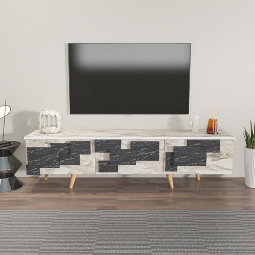 Hanah Home Support TV, mélamine, White Marble, Taille Unique - High-Tech & Électronique Amazon France à 112.07€