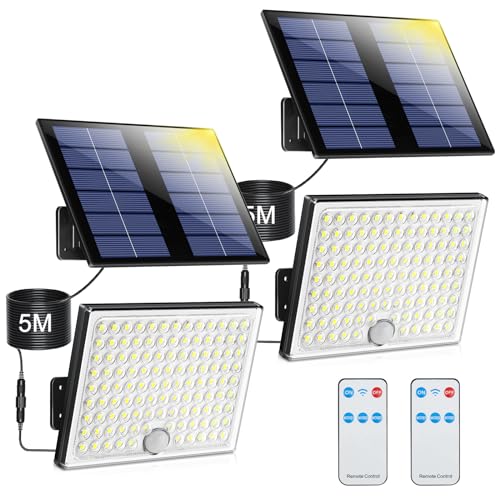 Lot de 2 lampes solaires d'extérieur avec télécommande... - Maison & Cuisine en promo à 35.76€