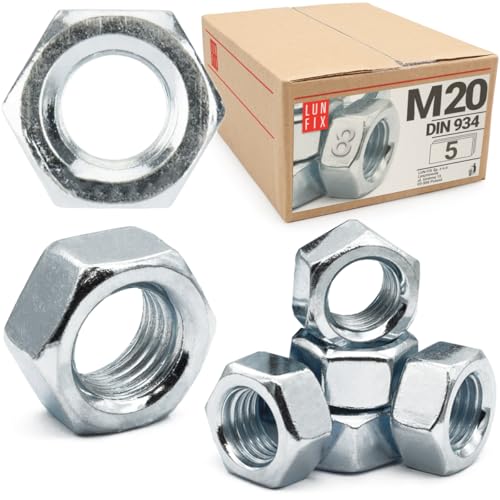 Dado Esagonale M20 DIN 934, Resistenza 8, 5 Pezzi, Acciaio... - Bricolage & Outils Amazon Italie à 1.99€