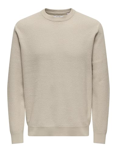 ONLY & SONS Onsmorgan Reg 12 Structure Crew Knit, Forro... - Réduction -74% à 12.62€
