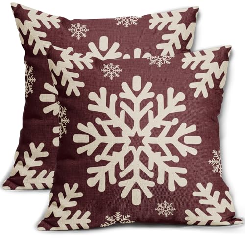Sivirary Burgunderrote Weihnachts-Kissenbezüge, 50,8 x 50,8... - Maison & Cuisine Amazon Allemagne à 3.00€